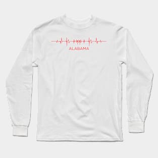 I Love Opp Alabama USA Heartbeat Funny T-Shirt For Men Women Custom Long Sleeve T-Shirt